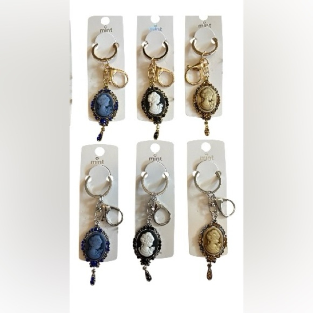 Cameo Key & Bag Charms in Assorted Colors - Picture 3 of 3